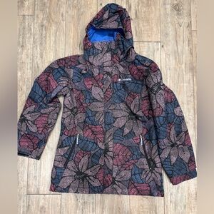 Columbia Print Winter/Waterproof Jacket WITHOUT Fleece Insert Size Large Girls